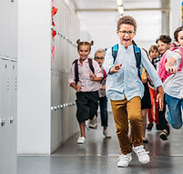 Students running in the hallway