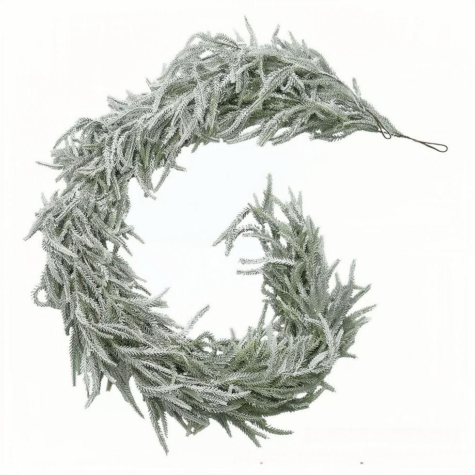 Frosted outdoor cedar garland
