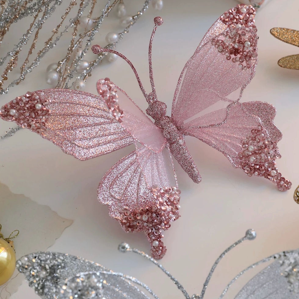 pink Christmas ornaments