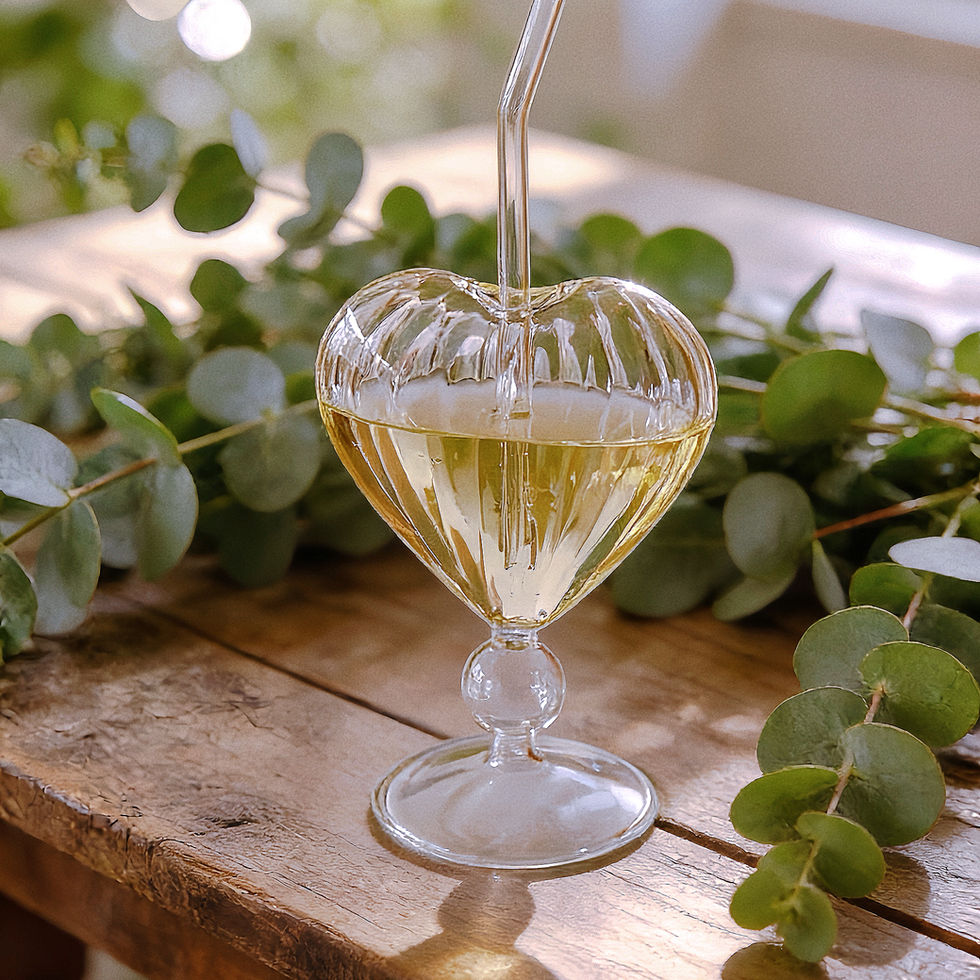 Heart Shape Stemless Coupe Glass