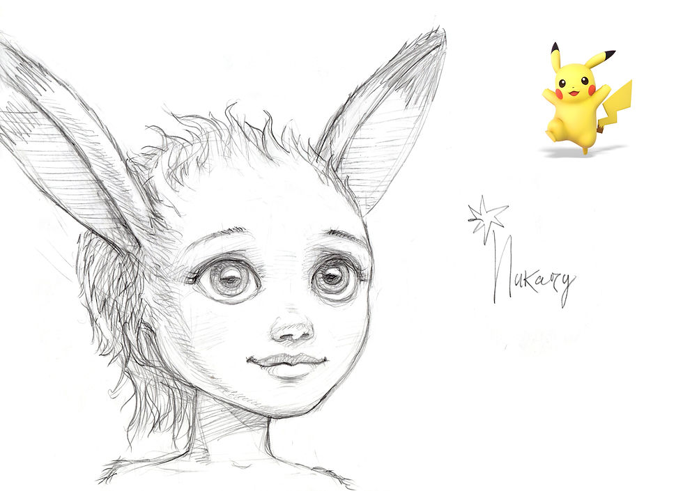  Пикачу #Рисуем на ночь | портрет персонажа.