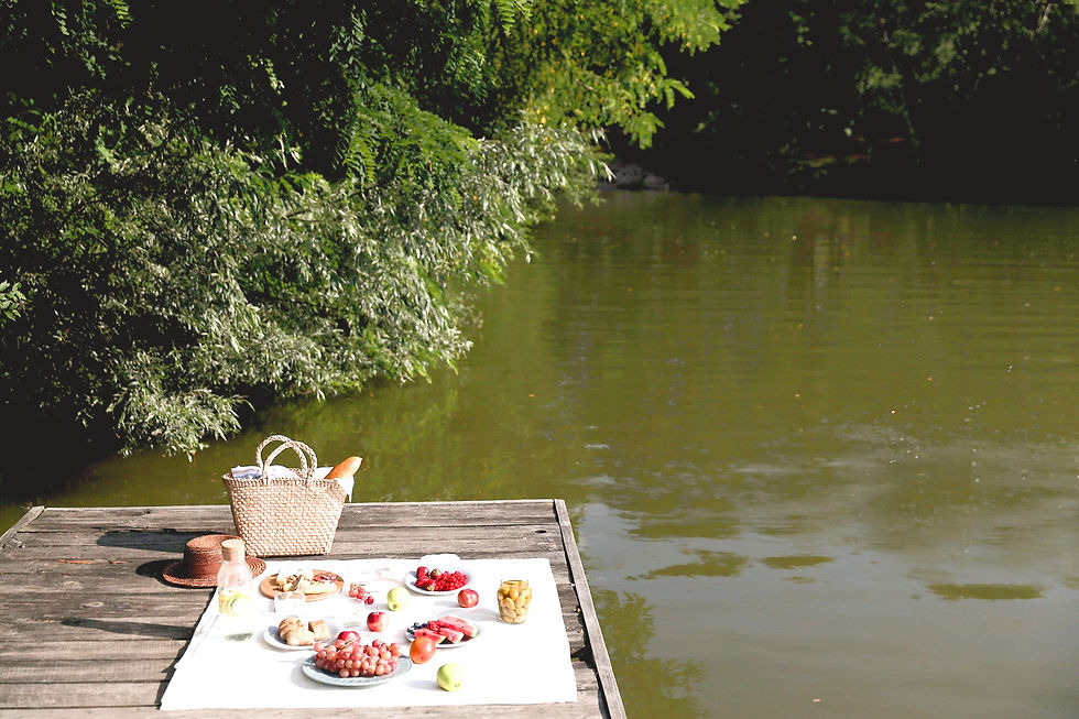 Dockside picnic on the water