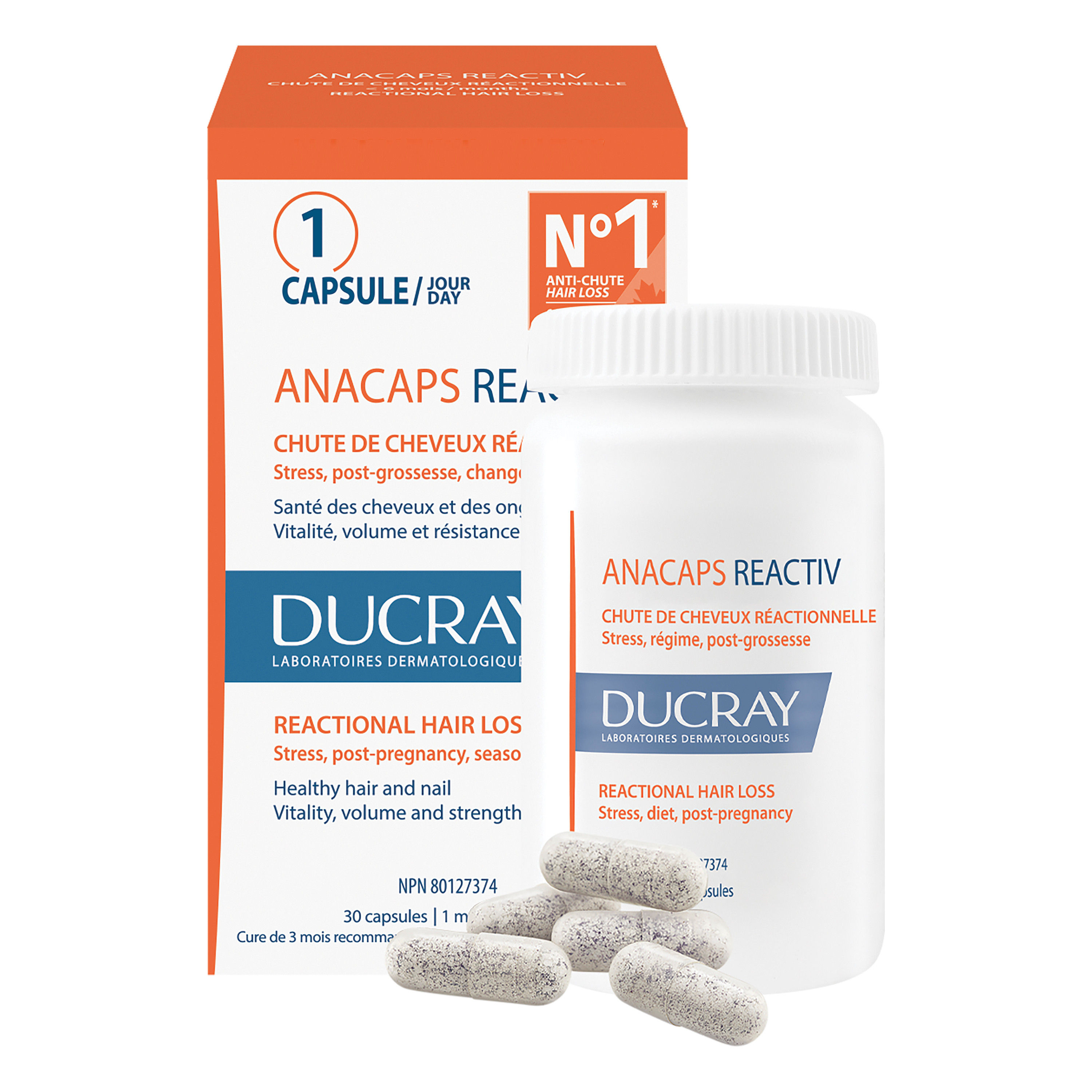 Ducray Anacaps Reactiv Reactional Hair Loss Supplement 30 Capsules