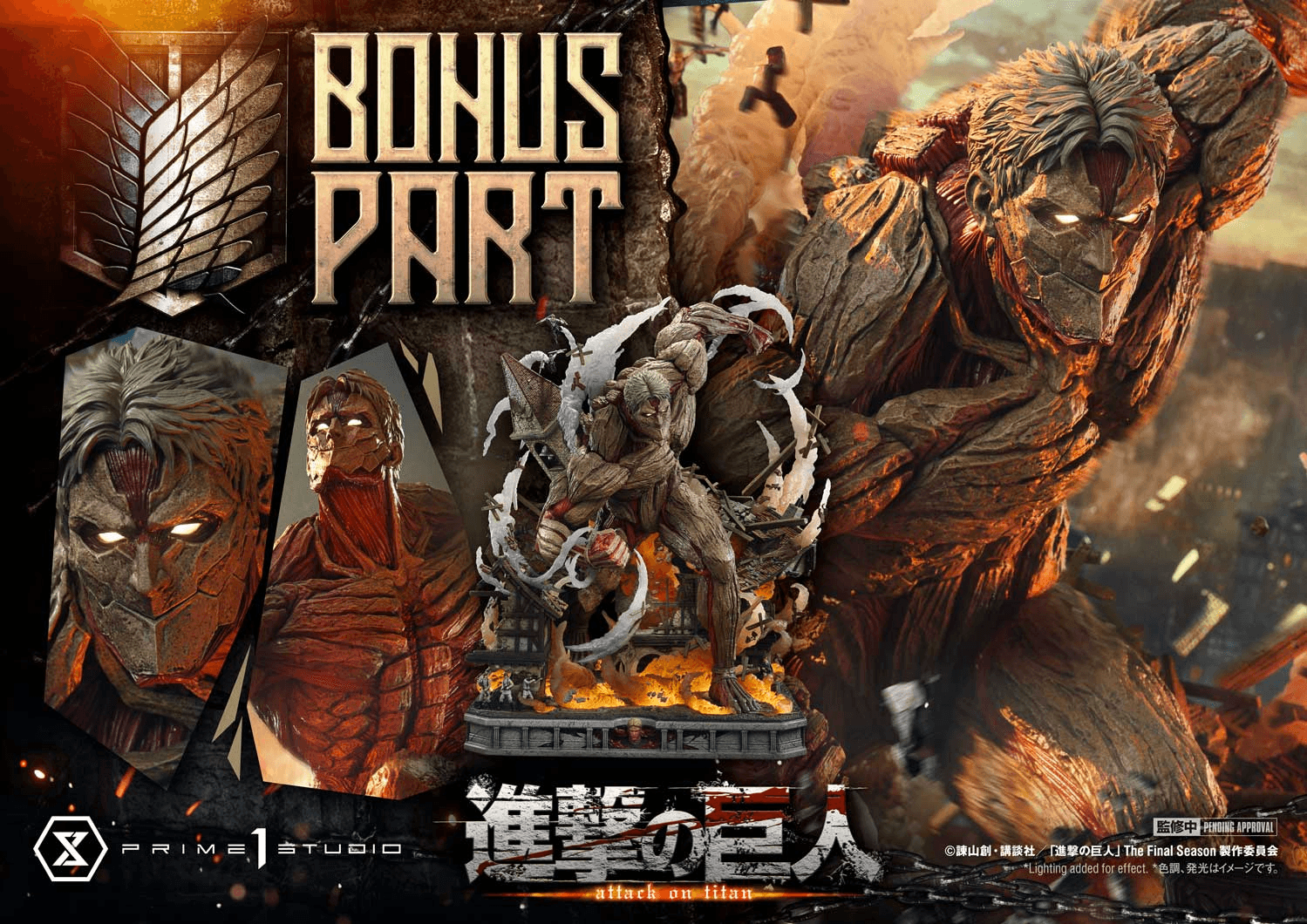 Prime 1 Studio Ultimate Diorama Attack on Titan Reiner Braun Armored Titan Bonus