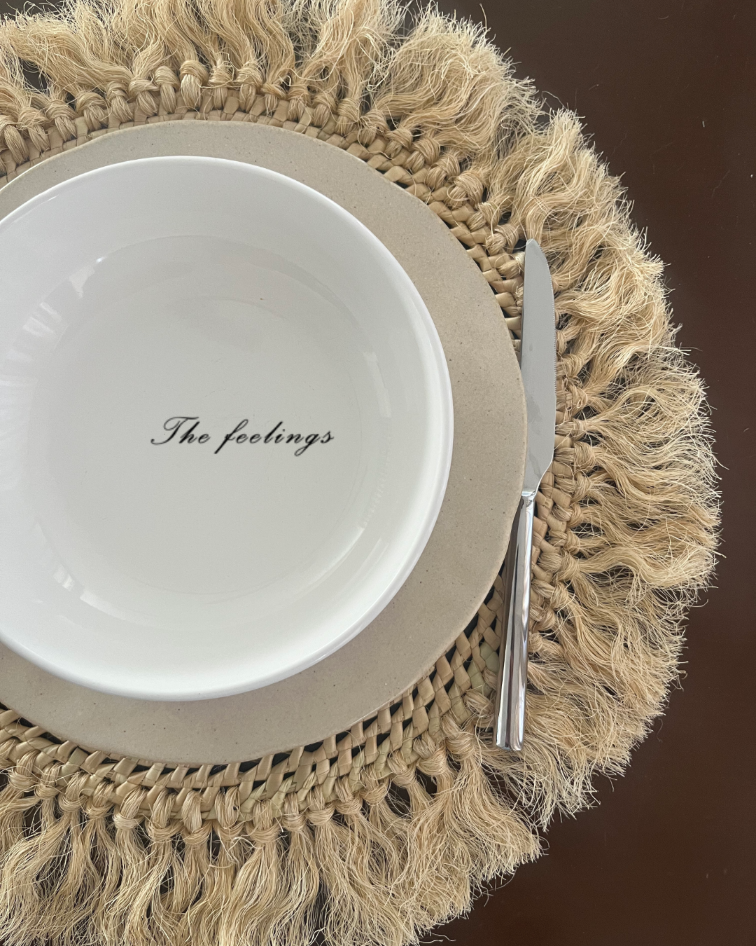 individual de mesa redondo