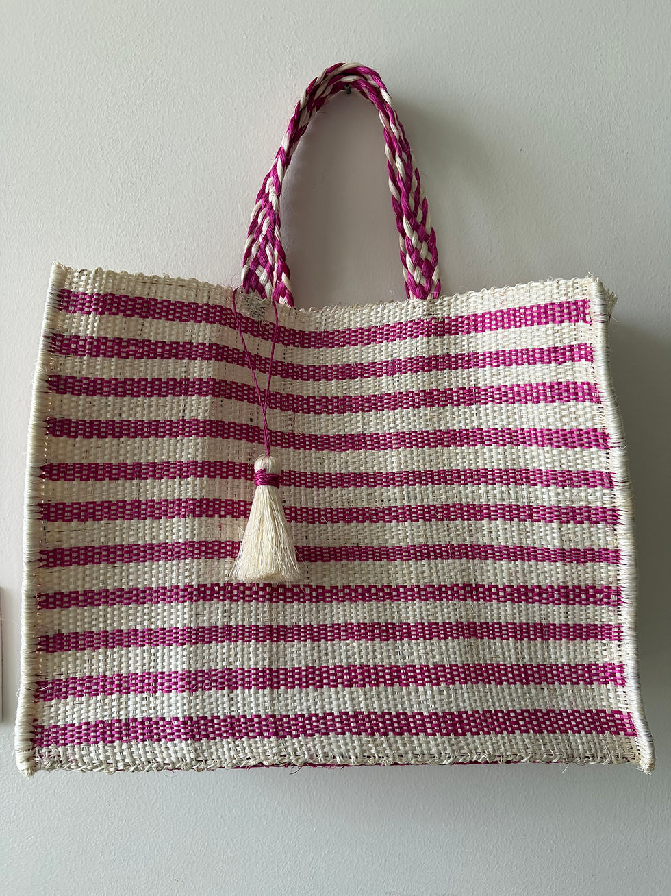 bolsa de playa de henequen hecha a mano