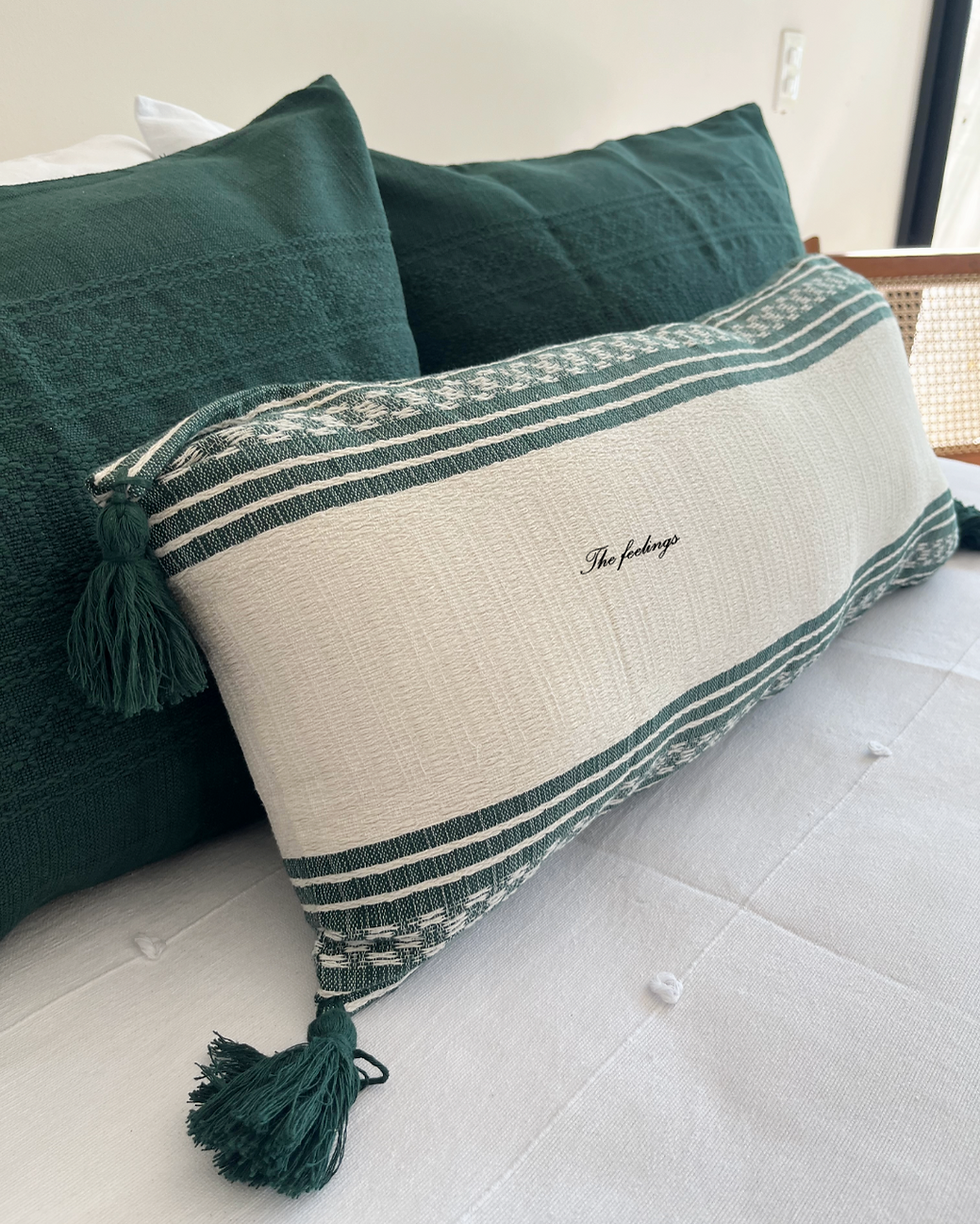 riñonera hecha en telar de pedal con hilo 100% algodon