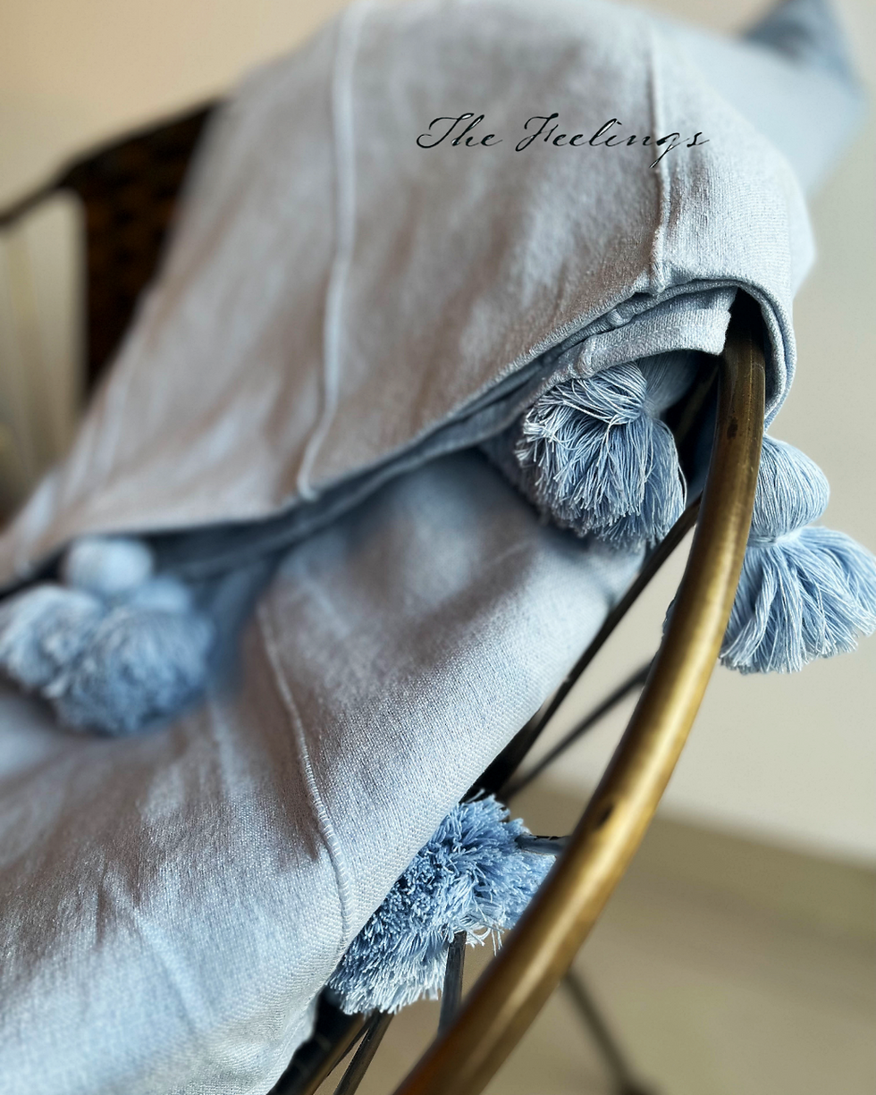 Thumbnail: frazada color baby blue de algodon