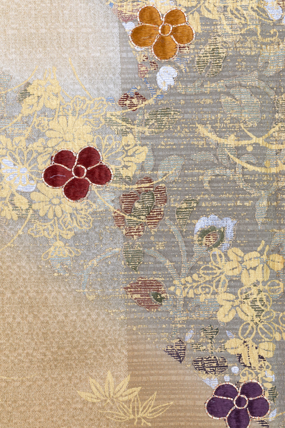 Thumbnail: Autumn grass pattern gold-brown formal kimono