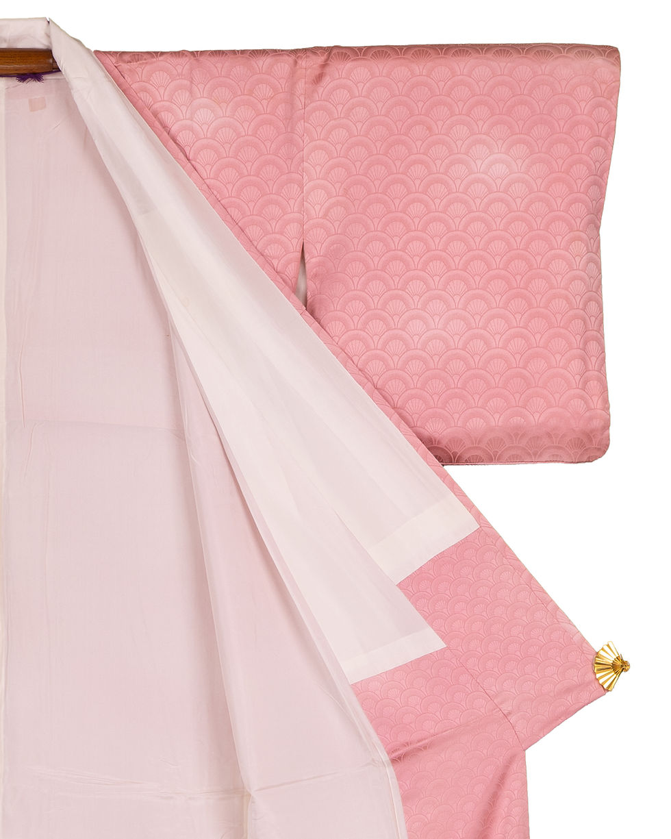 Thumbnail: Plain-colored kimono fabric with a woven pattern.