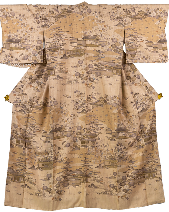 しょうざん　生紬　絵羽付下げ 単衣】藍染 しょうざん生紬 | たまるや七草着物店