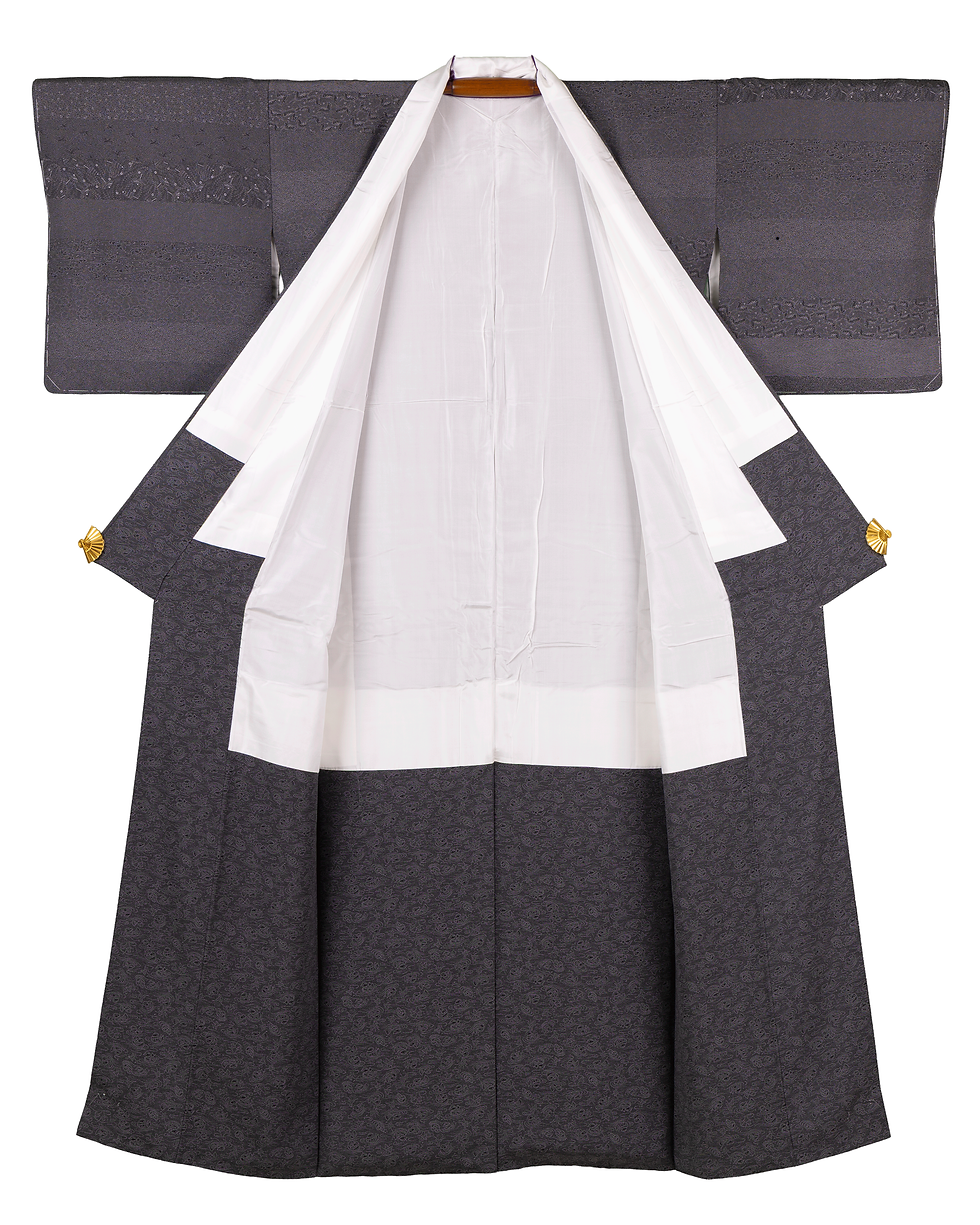 Miniature : Edo Komon (un type de motif traditionnel japonais) - Gris