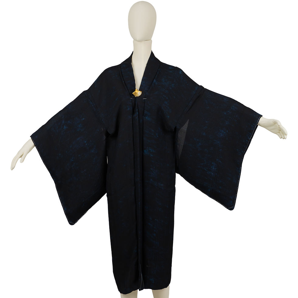 Thumbnail: Vintage Japanese Haori coat | Awa Natural Indigo Dye | Certified Aizome Konya Kyoto