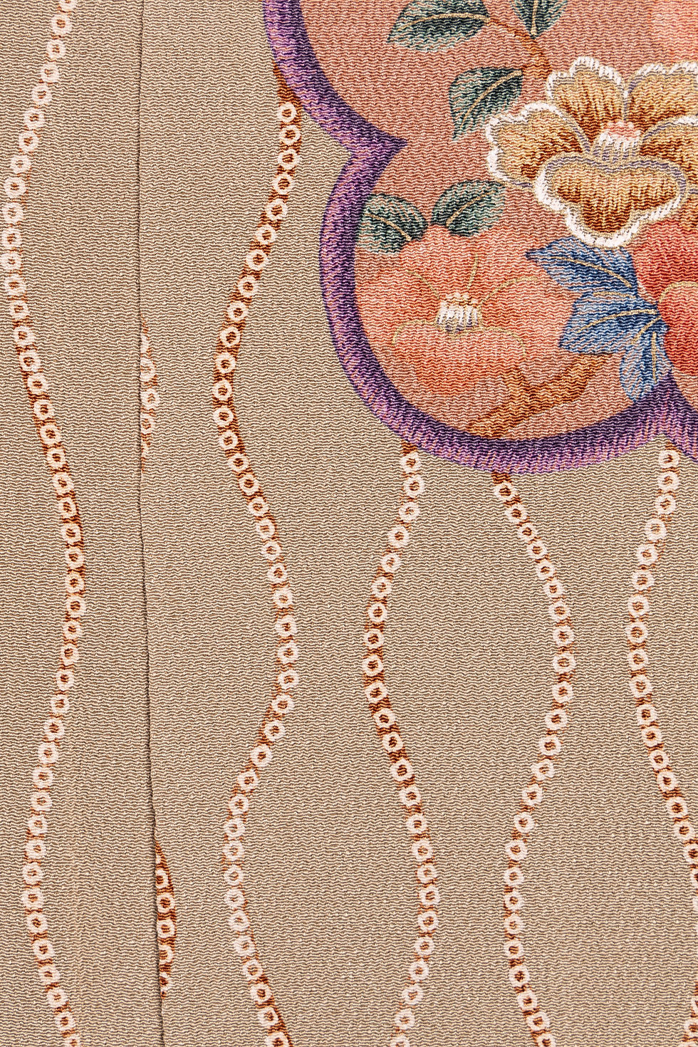 Thumbnail: Beige patterned kimono with plum blossom design.