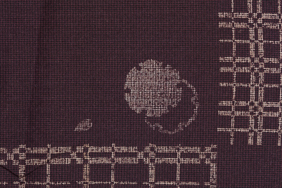 Thumbnail: Small patterned fabric with snow ring and checkered design