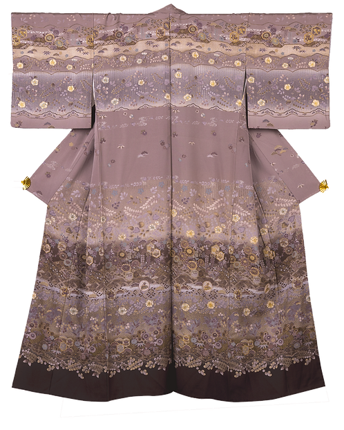 優雅金彩花訪問着 | Heritage Japon