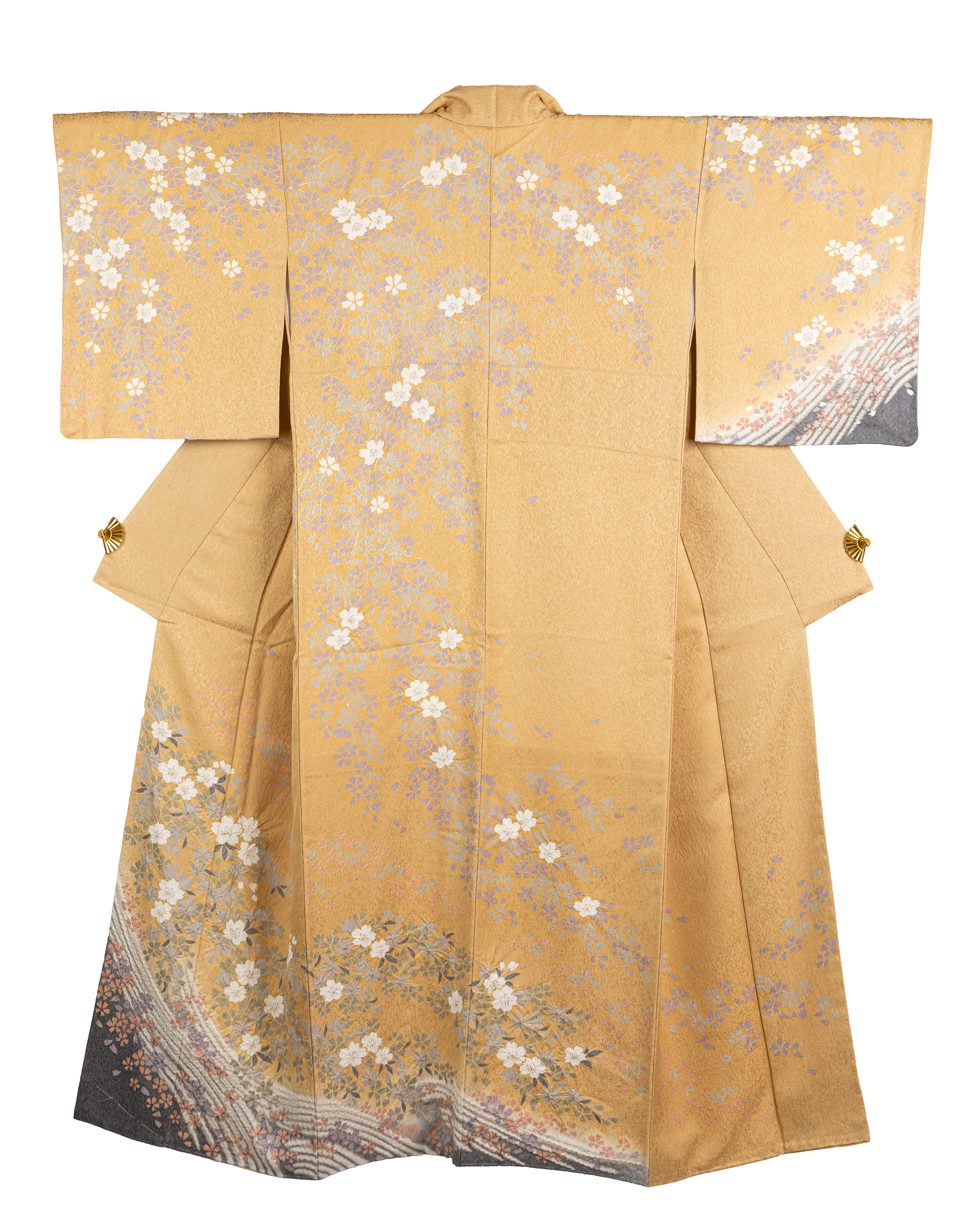ヴィンテージ着物　ベージュ訪問着　桜