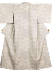 ヴィンテージ着物 白大島紬 雲 | Heritage Japon
