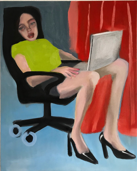COMFORTABLE CHAIR, 2019, oil on canvas, 20 x 16 inches