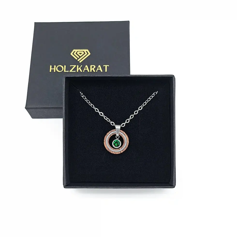 Halskette mit Geburtsstein Mai