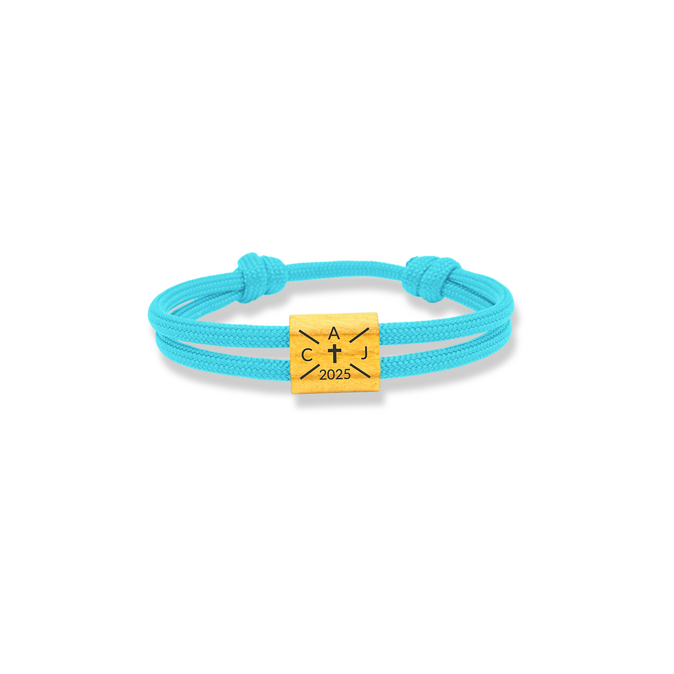 Personalisiertes Segeltau-Armband mit Initialien