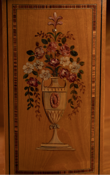 Thumbnail: HAND-PAINTED SATINWOOD 5 TIER REVOLVING BOOKCASE, ENGLISH, MID 20TH CENT.