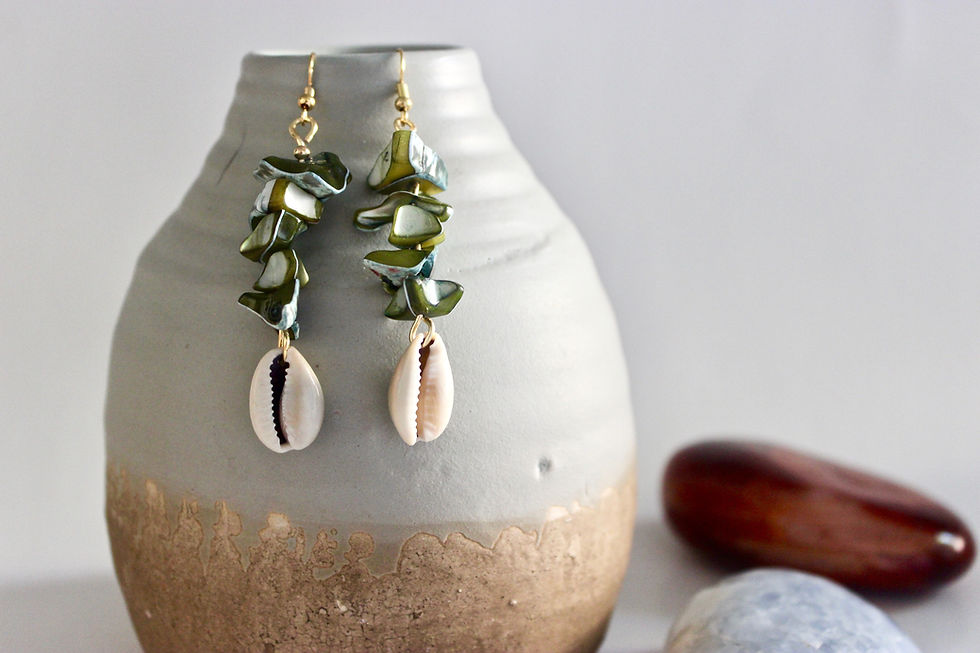 Thumbnail: River + Cowrie Shell Earrings