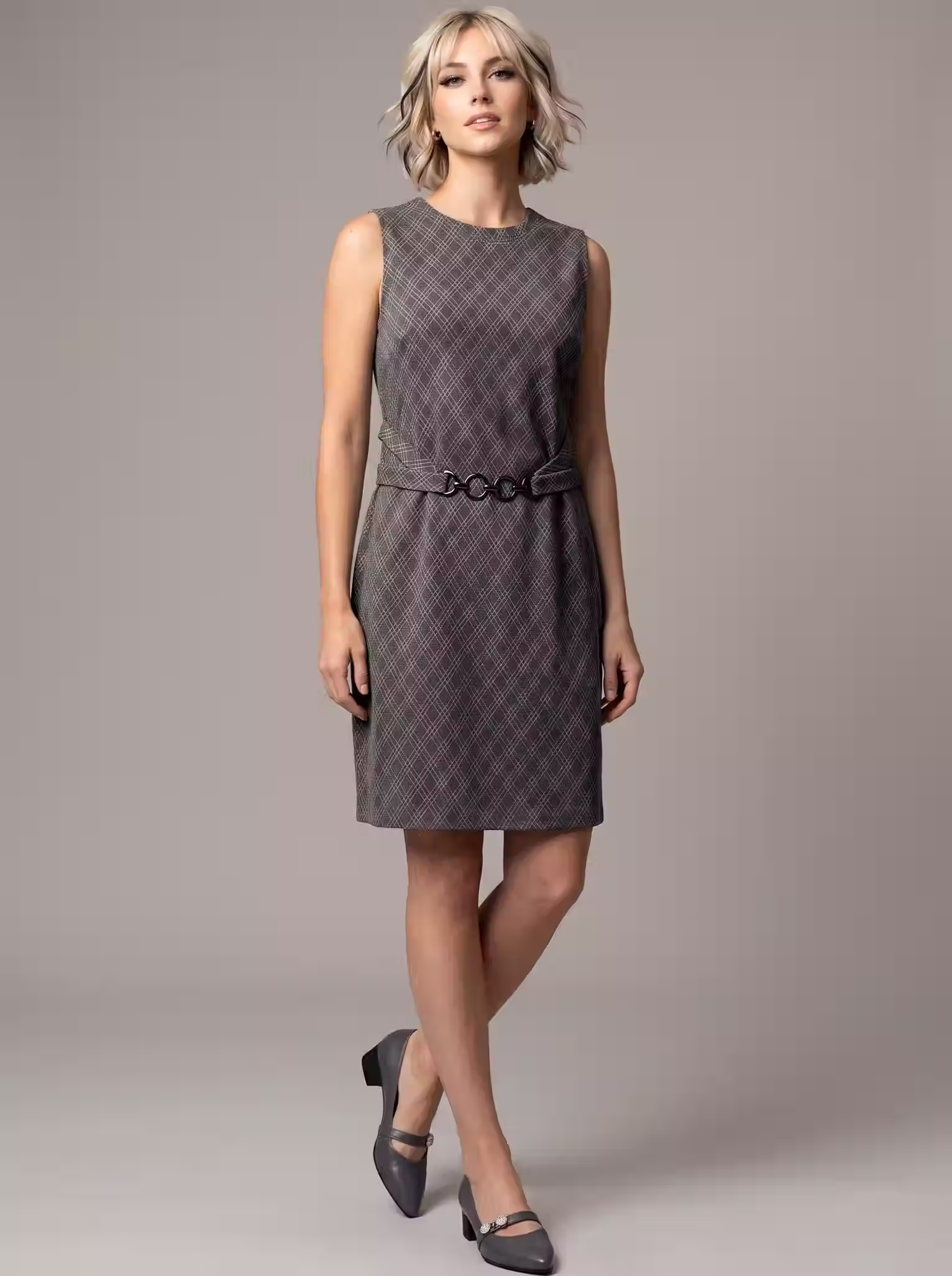 Sheer Plaid Dress