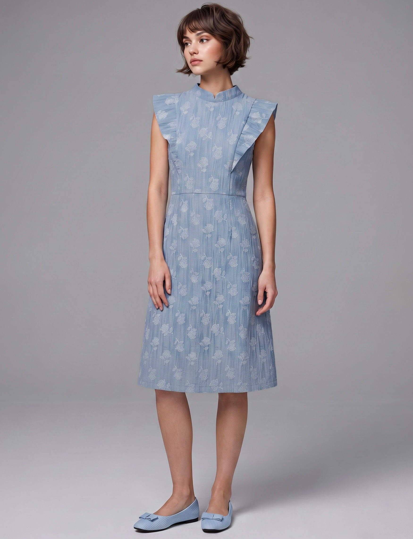 Flora Jacquard Pattern Dress