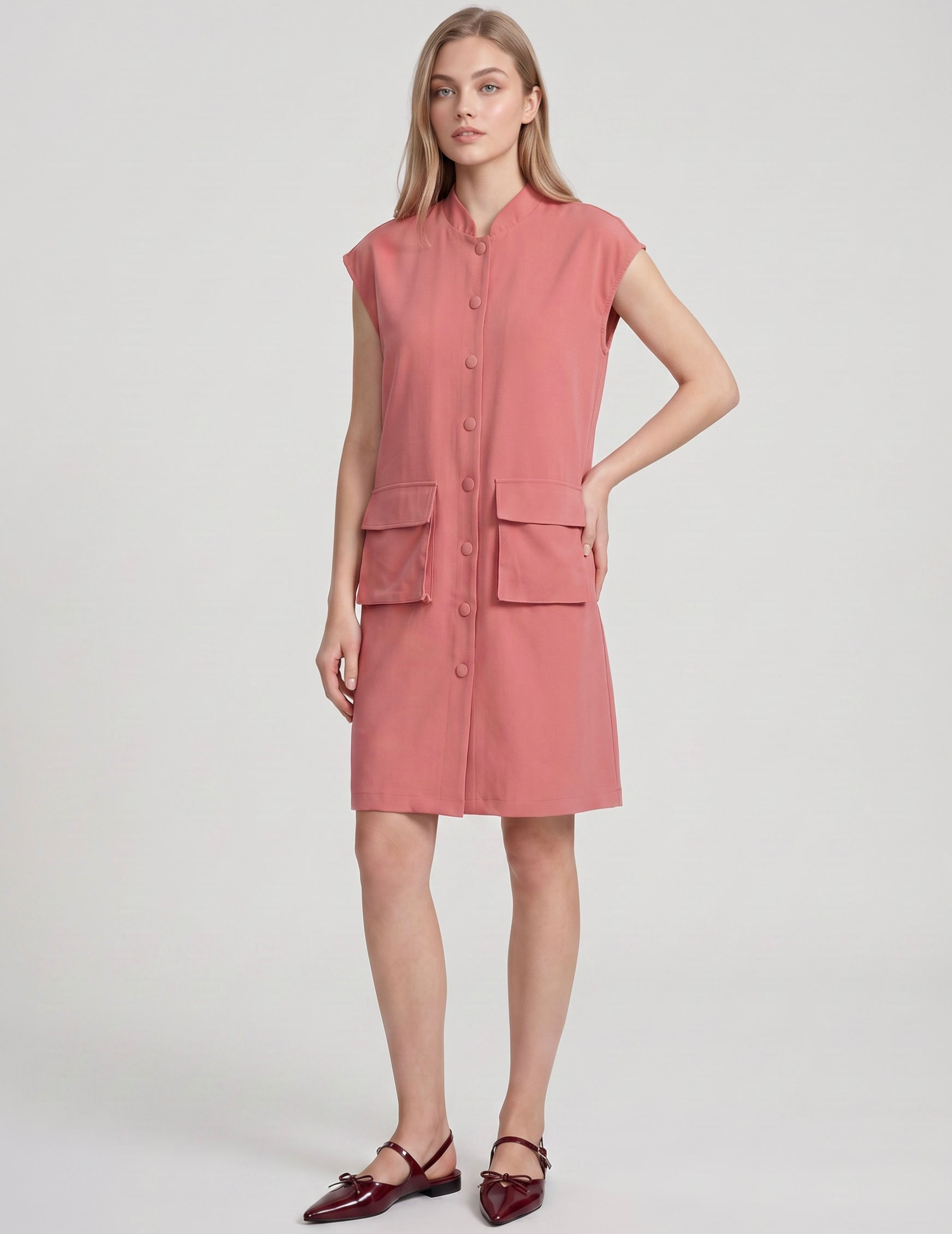 Patch-Pocket Shift Dress