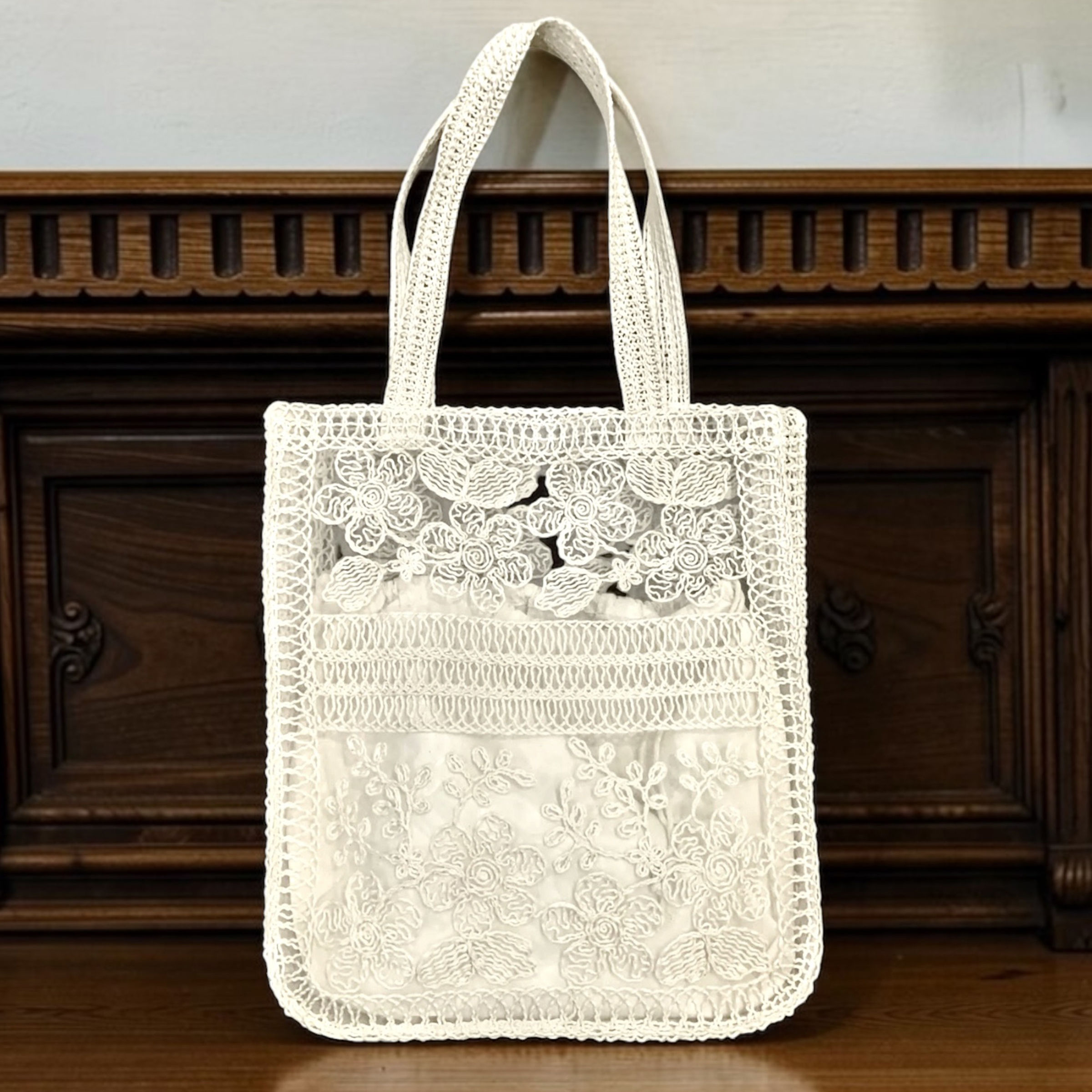 Lace Garden Tote Bag
