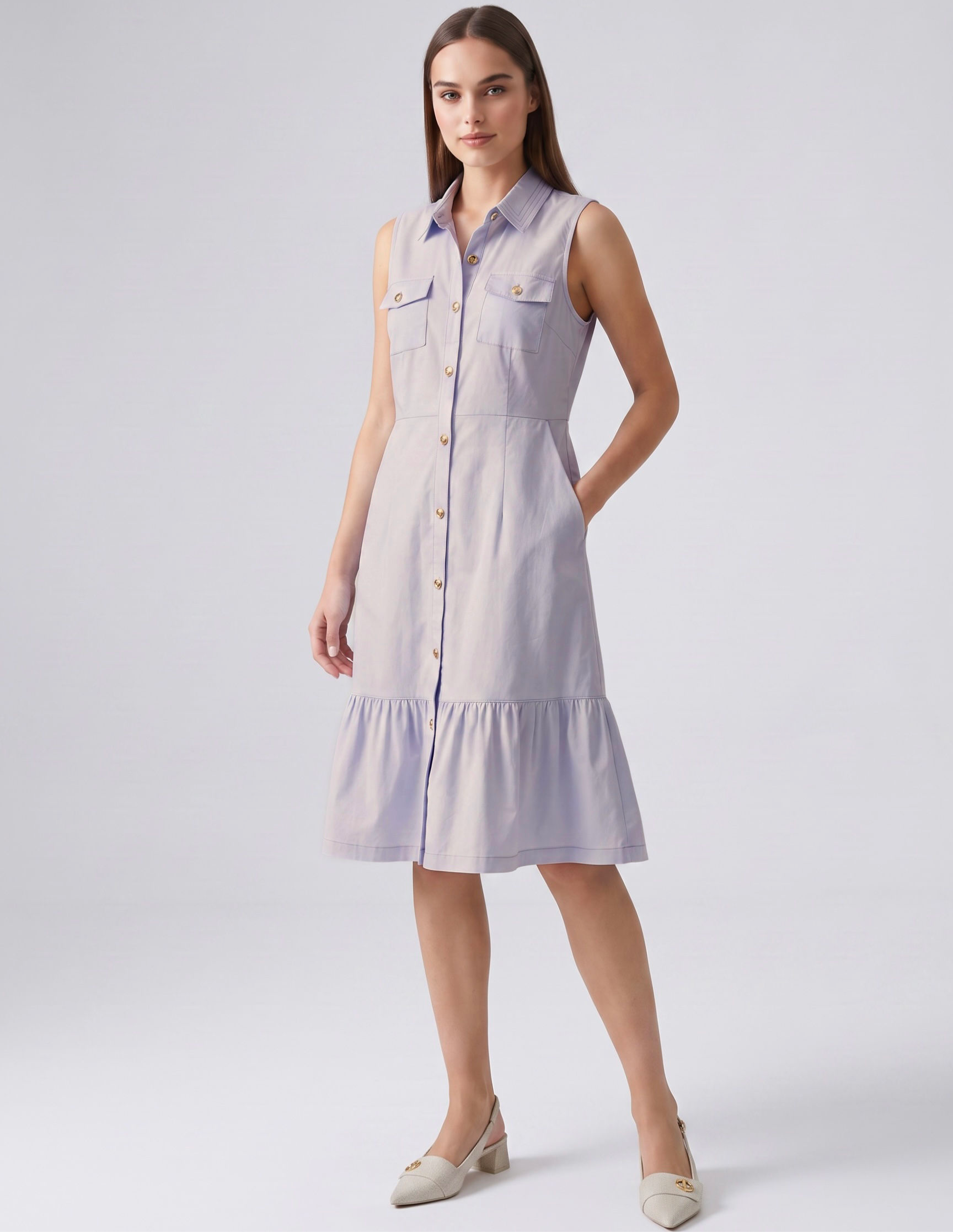 Periwinkle Midi Shirt Dress