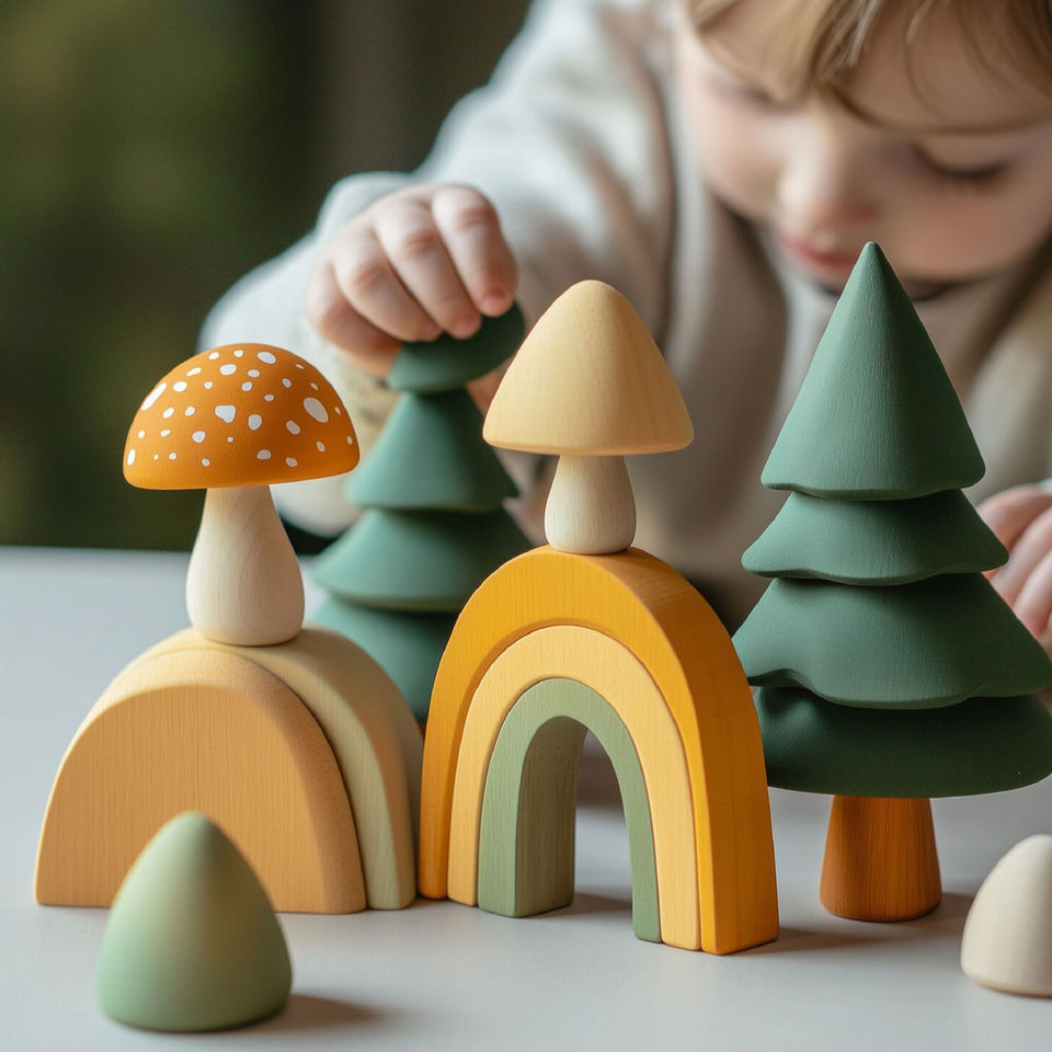 Child playing with blocks