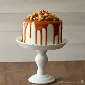 Delicious nuts and real chocolate cake with decadent frosting.