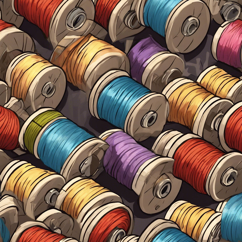large industrial thread spools