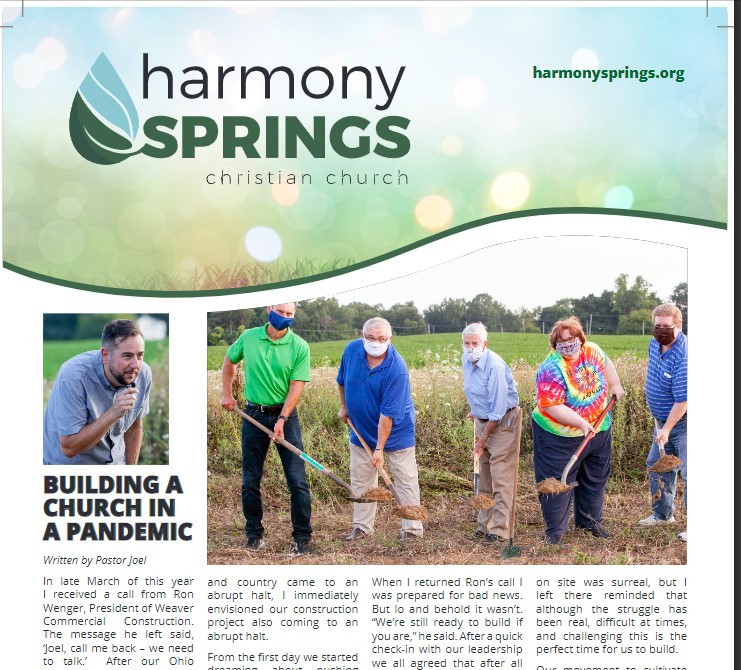 newsletter Harmony Springs Church Green, Ohio