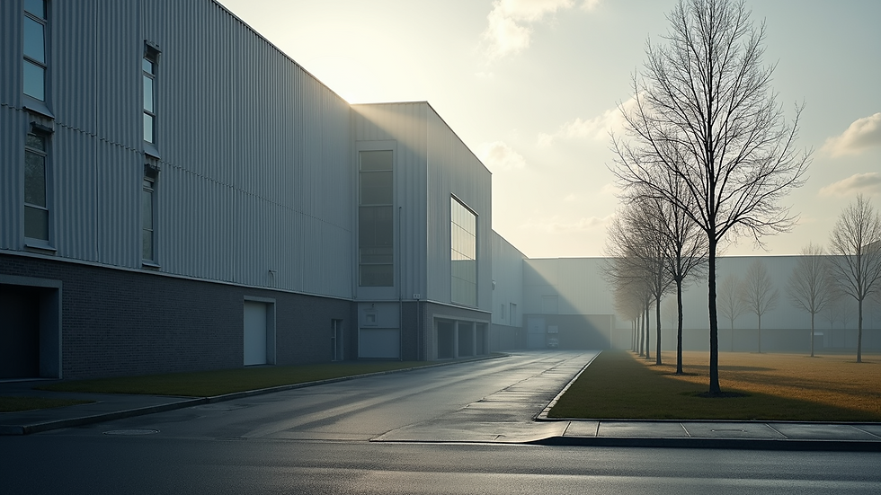 High angle view of a renovated industrial building in Aachen