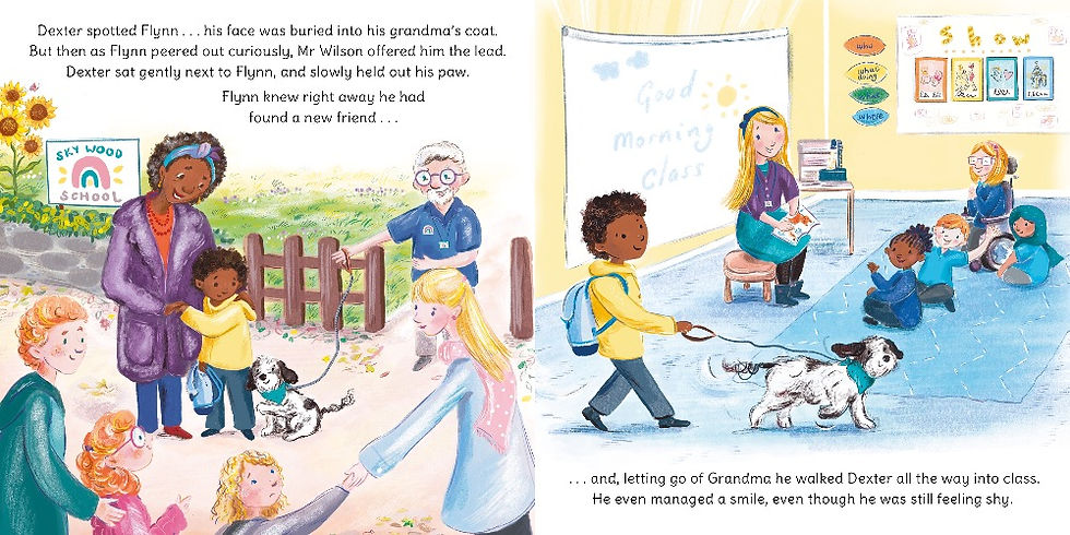 ‘Dexter! The AMAZING School Dog!’ by Lucy Plunket, illustrated by Sian Bowman (Owlet Press, 2023). A ‘GENTLY RELATABLE’ CHILDREN’S PICTURE BOOK STORY ABOUT HOW WE ALL EXPERIENCE SCHOOL DIFFERENTLY. This book introduces readers to neurodiversity, through the lovable school dog, Dexter. Scenarios like the first day of term, outdoor learning, and the school play can affect children in different ways, but Dexter has a way of naturally helping all the diverse children he meets, making them feel calm and happy. “A warm tale with stunning illustrations. I wish there had been a dog like Dexter at my school. So charming.” - Elle McNicoll, multi-award winning author of ‘A Kind of Spark’ “A beautiful book that helps discuss neurodiversity - sometimes all we need is a little understanding and a helping paw.” - Louise Gooding, author of ‘Wonderfully Wired Brains: An Introduction to the World of Neurodiversity’ “Dexter is not only the endearing story of a loveable, positive and calm school dog, he shows us readers how inclusion should work in schools – whether that’s children reading the books or their parents, teachers, families and more. Great stuff, we love it!” - Next Page Books (UK children’s bookshop that celebrates & supports neurodiversity in children and families.)