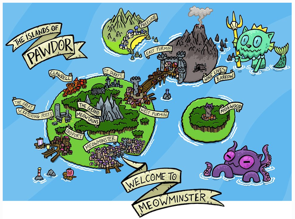 Kitty Quest series illustration by Phil Corbett (Simon & Schuster)