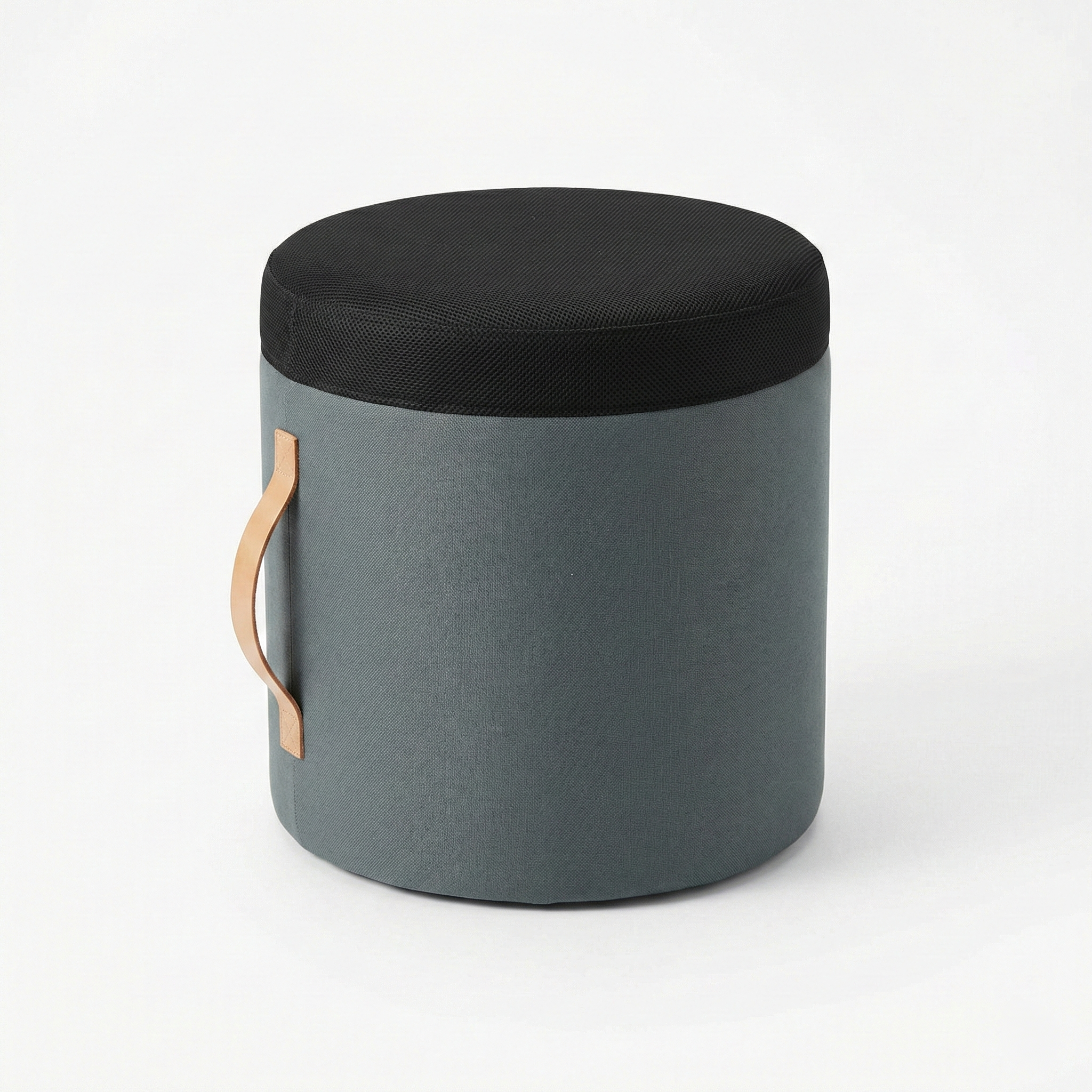 Pouf bicolore Dodo de chez Sitland – Poignée cuir (Qté : 14) ACC181