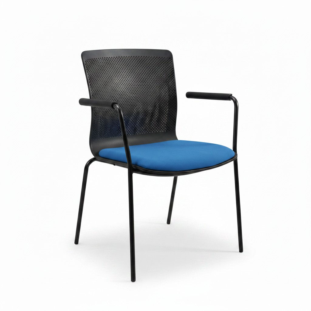 Lot de 5 chaises visiteurs empilables FORMA 5 assise bleue (Qté : 1)CHA548