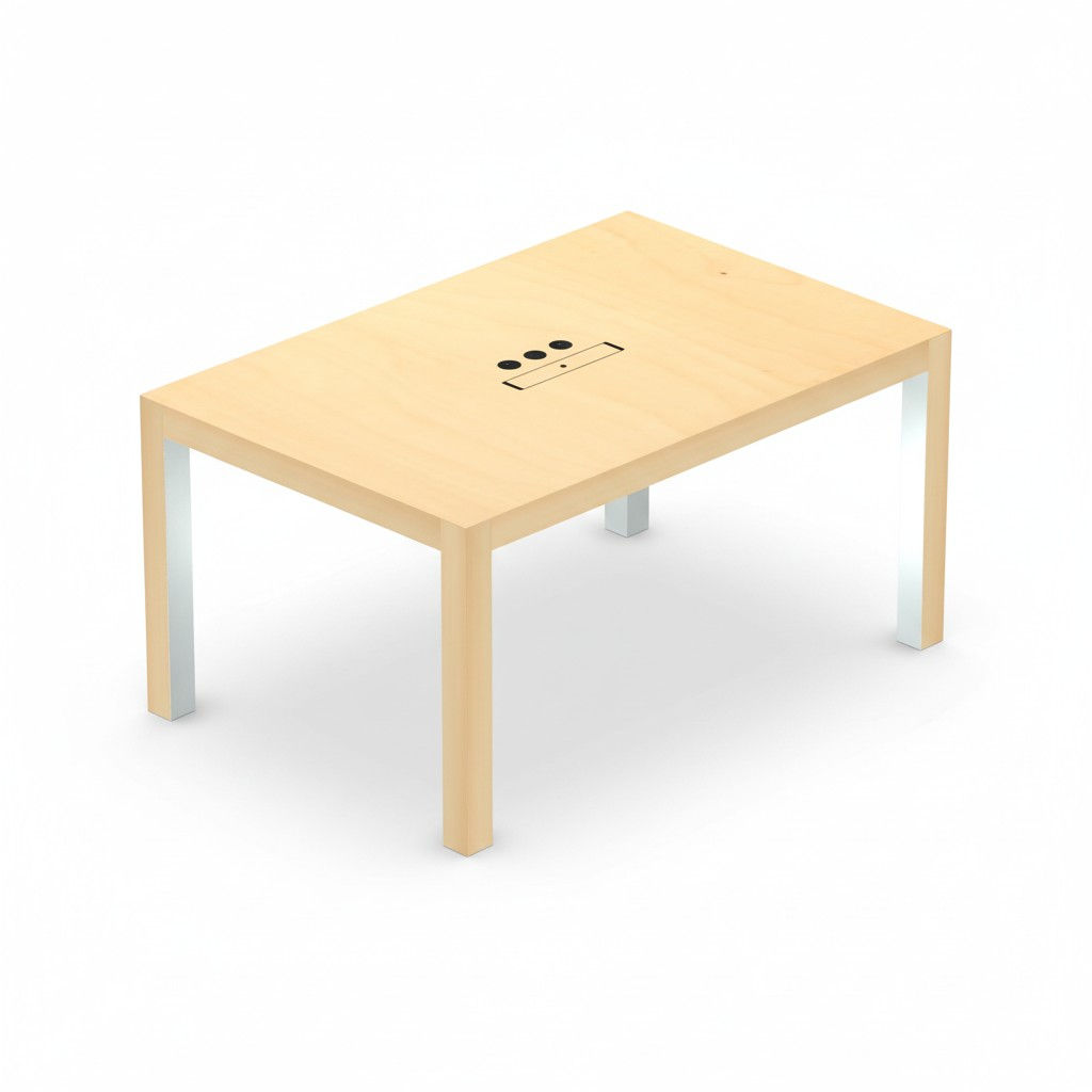 Table de réunion bois clair 150x100cm – PLATO (Qté : 2) TAB467