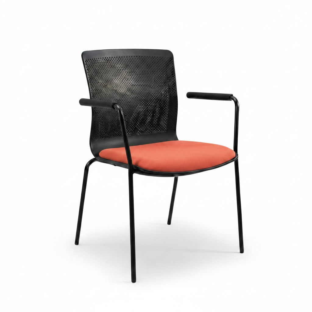Lot de 9 chaises visiteurs empilables FORMA 5 orange (Qté: 1) CHA555
