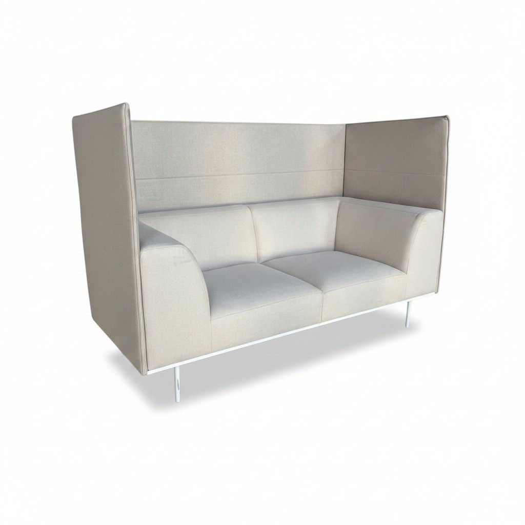 Canapé acoustique 2 places design dossier haut crème (Qté : 4) ACC190