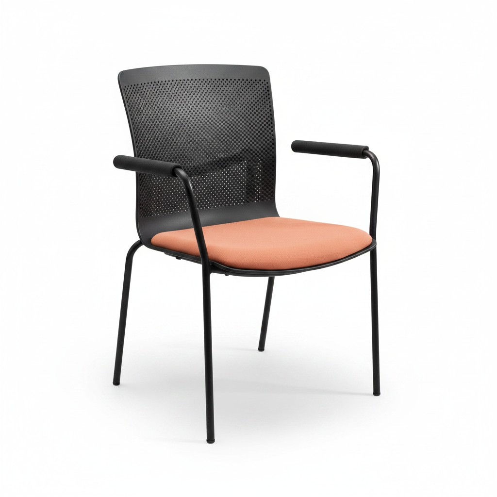 Lot de 8 chaises chaises visiteurs empilables FORMA 5 orange (Qté : 1) CHA551