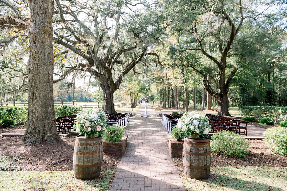 Wedding ceremony set up at Old Homestead Farm