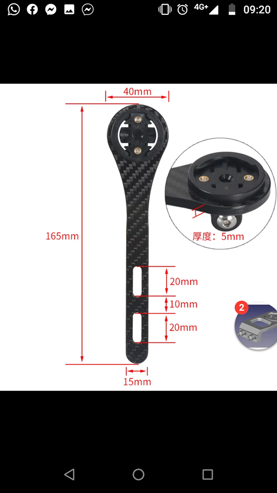 Miniatura: soporte largo para garmin