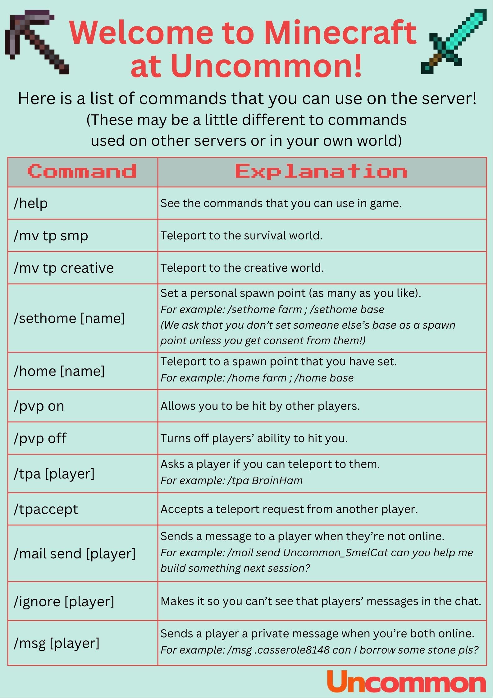 Minecraft Server Command Guide | Uncommon