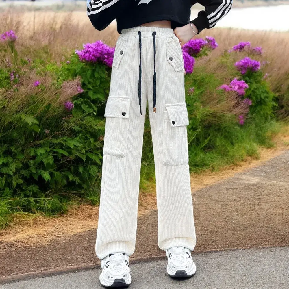 DIDIOO Cómodos Pantalones cargo de otoño para niñas, 5-14 años.