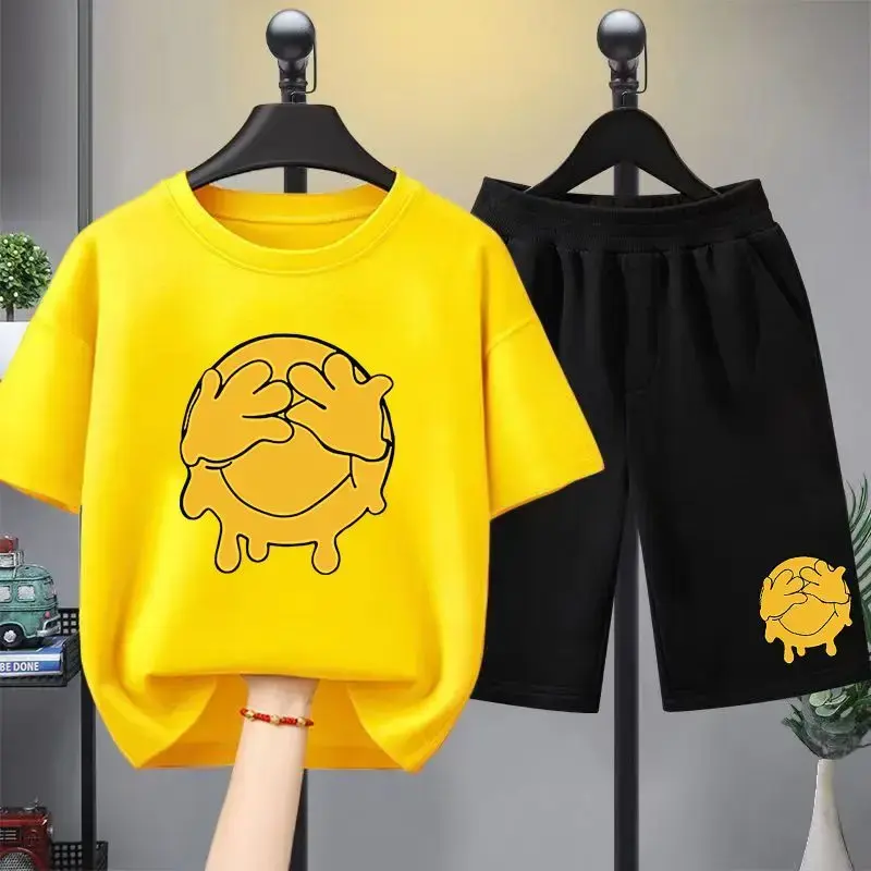 2 piezas de camisetas y pantalones cortos unisex, verano. 1-12 años.